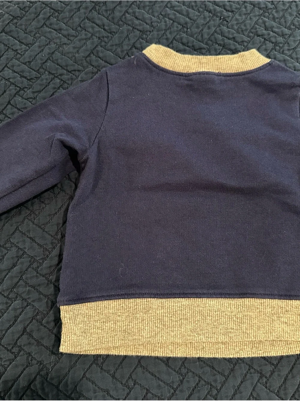 Carter’s Baby 9 Months Navy & Mustard Palm-Embroidered Pullover Cotton Sweater
